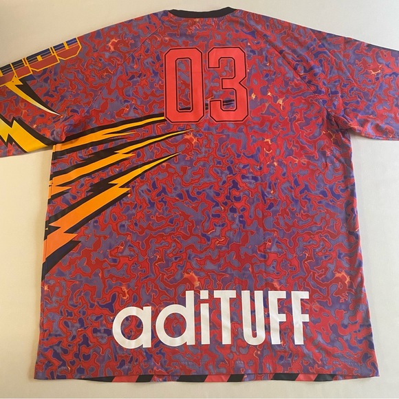 Adidas AdiTuff Shirt Men L LOOSE Embroidered Logo Tiger Crew Neck Long Sleeve - Picture 11 of 14